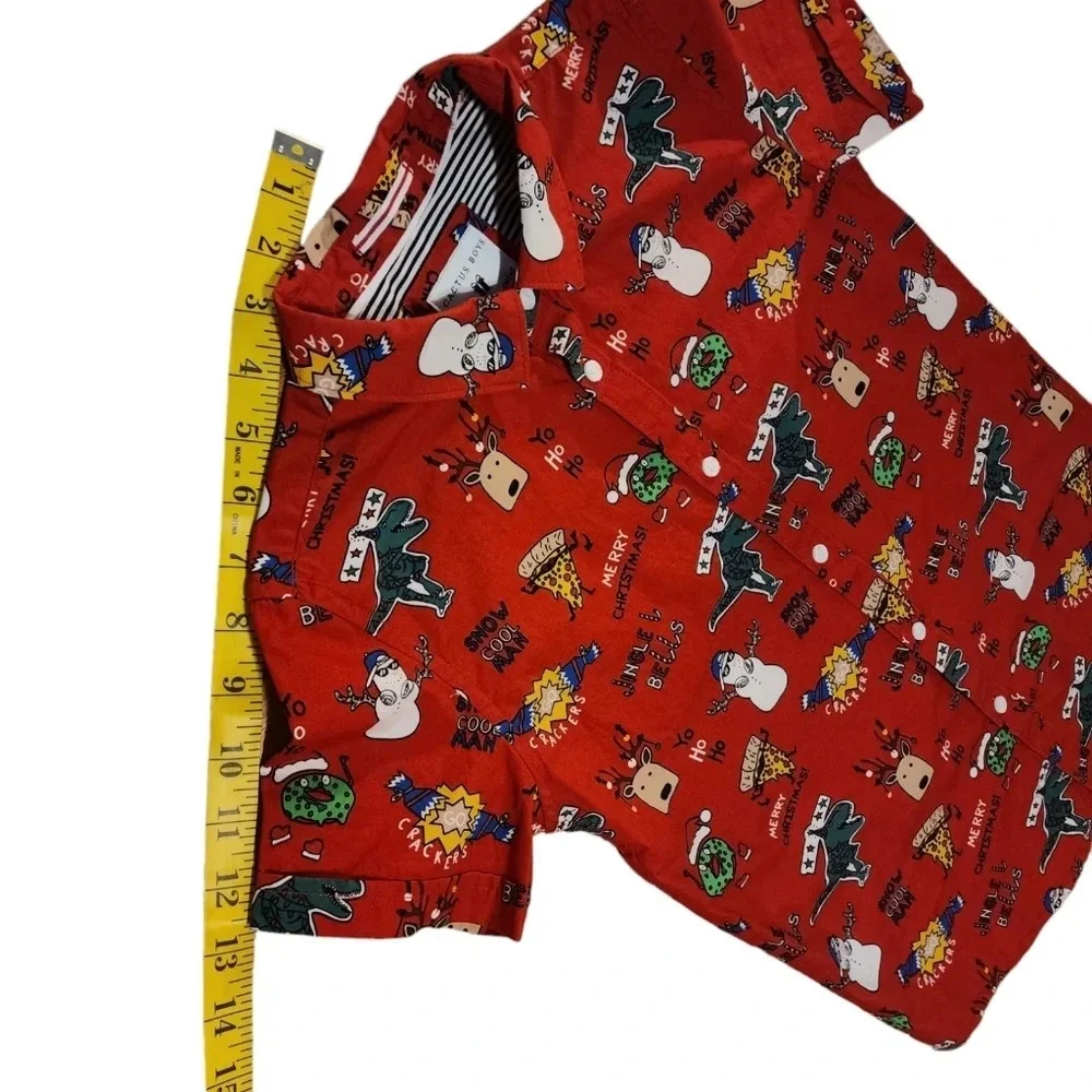Cactus Boys Red Ho Ho Ho Christmas Shirt Boys Size 9/10